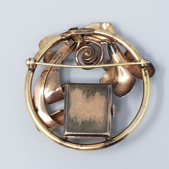 Royce Swiss Vintage Mechanical Self-Winding Watch Brooch Pin - Picture 6 of 11